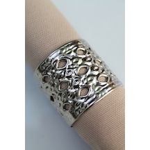 6 Adet Silver Venus Luxury Metal Peçete Halkası