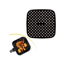 Buffer Renkli Isıya Dayanıklı Yıkanılabilir Silikon Fırın Ve Airfryer Kare Model Pişirme Matı 21,5 Cm Kırm