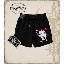 Tarzsokak Gotik & Grunge Streetwear Star Gırl Unisex Şort Siyah