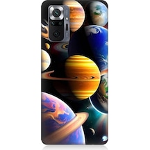 Xiaomi Redmi Note 10 Pro Uyumlu Uzaydaki Gezegenler Desenli Silikon Kılıf