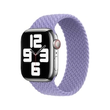 Forzacase Apple Uyumlu  Watch 10 42mm İle Hasır Örgü Solo Loop Kordon Kayış - Fc401 Lila