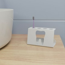 Işıl Metal Diş Fırçalık Beyaz