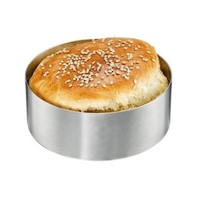 Hamburger Ekmek Pişirme Kalıbı Argon Çap10.5x3 Cm Paslanmaz Çelik Gri Diğer