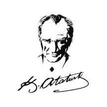 Ataturk İmzalı Oto Sticker 30 30 Cm3643
