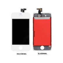 Teknonet Apple Uyumlu iPhone 4 Aa Kalite Lcd+dokunmatik+çıtalı - Beyaz