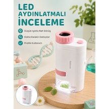 Çocuklar İçin Taşınabilir Bilim Mikroskobu 80x-200x Büyütme Ve Led Aydınlatma