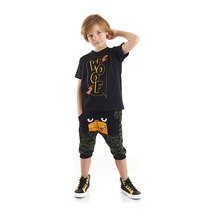 Denokids Woof Erkek Çocuk T-shirt Pantolon Takım Çok Renkli