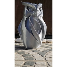 Gri Renk Baykuş Figürü Hediyelik Doğal Modern Tasarım 14cm