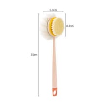 Bucuks 2'si 1 Arada Çift Taraflı Uzun Saplı Fırçalı Banyo Vücut Sırt Fırçası Banyo Lifi Renkli