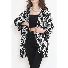 Desenli Kimono Beyazsiyah - 2492.555. Çok Renkli