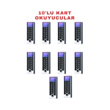 Sr-213 Lcd Em Parmak İzi Kart Şifre Okuyucu Lcd Ekranlı Metal Kasa 125 Khz 10 Adet