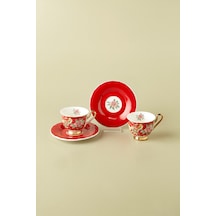 Karaca Redrose 2 Kişilik Kahve Fincan Takımı 90 Ml Kırmızı