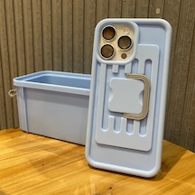 Elmpaly İphone 12 Pro Mavi Çapraz Body Depolama Kutulu Telefon Kılıfı