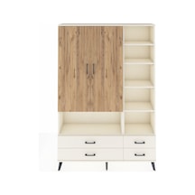 Arges Dolap 10 Raflı 4 Çekmeceli 2 Kapaklı 132x30x195 Aytaşı-... Aytaşı
