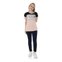Toontoy Kids Toontoy Kız Çocuk T-shirt Paris Pul Nakış Pudra