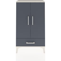 Arges Komodin 3 Raflı Tek Çekmeceli 2 Kapaklı 60x30x106 Aytaşı-antrasit Aytası