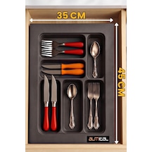 35x45 Antrasit Çekmece Içi Kaşıklık 6 Gözlü Ürünü 31 41 Cm'e Kadar Kesebilirsiniz