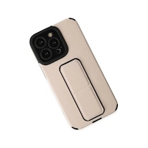 Newface Apple iPhone Uyumlu 13 Pro Max Kılıf Mega Standlı Silikon - Gold