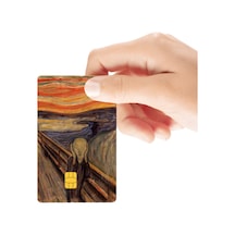 Edvard Munch Çığlık Tablosu Temalı Parlak Kredi/banka Kart Kaplama Sticker Standart