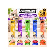 Foodline Krema Kedi Ödül Maması Karışık Paket 14 Gr X 50 Adet