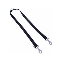 Doggie Dokuma Emniyet Kemerli Köpek Gezdirme Kayışı M 2x70-70cm Siyah