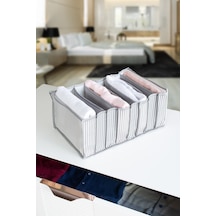 Serstil 8 Gözlü Çekmece İçi Antrasit Çizgili Düzenleyici Organizer - Large 24 X 37 X 18 Gri