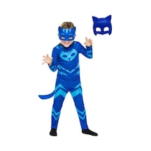 Pija Maskeliler Kostüm Catboy Kedi Çocuk (Mavi) 2 Maskeli Pelerin