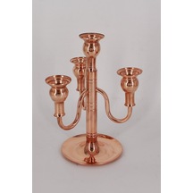 Turna Bakır Vintage Kırmızı 4Lü Şamdan Turna2612-1
