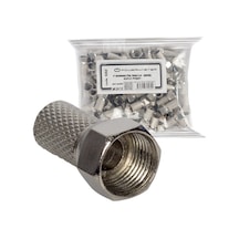 F Konnektör Rg6/u4 18mm Geniş 100lü Poşet Powermaster  -