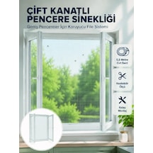 Çift Kanatlı Pencere Filesi Cırt Bantlı Sineklik Kolay Takılır Beyaz