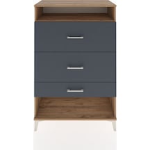 Hyperion Dolap Tek Raflı 3 Çekmeceli 88x44x134 Çam-antrasit Atlas Çam