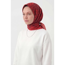 Silk Home Viskon Velora Eşarp Dört Mevsim Kilim Desen Kırmızı 90x90 Çok Renkli