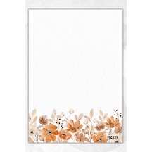A5 Çiçek Bloknot Çizgisiz Defter - 50 Yaprak - Memopad - Notepad - Not Defteri - Not Kağıdı Kahverengi Kahverengi