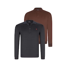 İkili Set V4007 Dewberry Erkek Sweatshırt-lacivert-kahve Lacivert-kahve