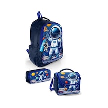Kids Lacivert Astronot Desenli 3 Lü Okul Çanta Seti Set0133252
