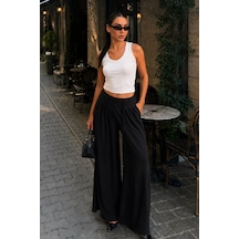 Madmext Siyah Yüksek Bel Pileli Rahat Kesim Kadın Eşofman Altı Mg2823