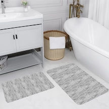 Rovigo Home Baskılı Kaymaz Taban 2 Li Banyo Paspas Takım Rvg5166-100X60-60X50 Çok Renkli