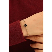 Çgk Çiğdem Gürel Kuyumculuk Mineli Yıldız Ataç Zincir Altın Bileklik Çok Renkli