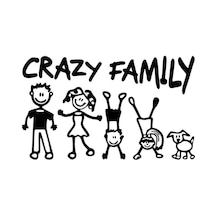 Crazy Family Oto Özel Yeni Sticker Siyah 30 X 18 Cm