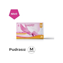 Haspet Pembe Nitril Medium Dövme Eldiveni - Kutu