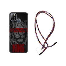Infinix Smart 5 Kılıf Rasta Boyun Askılı King 1894 Siyah