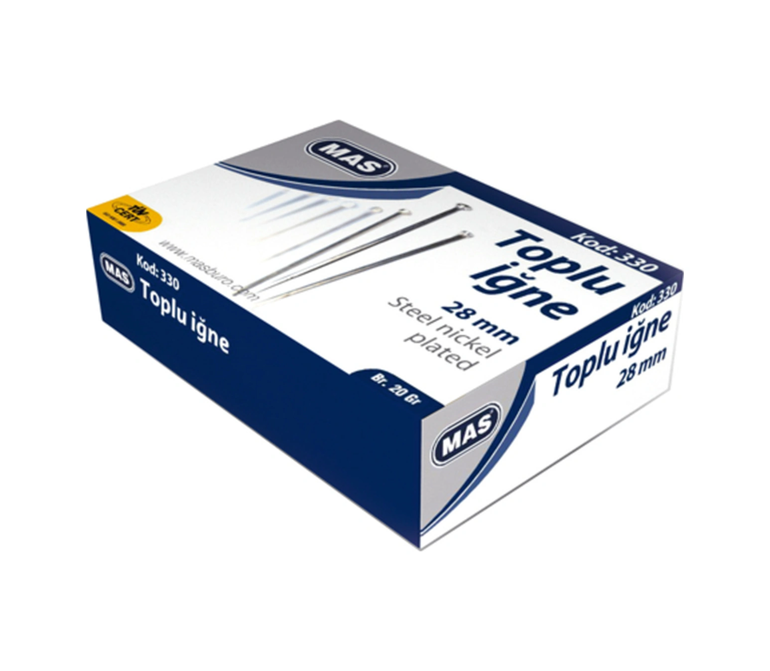 Toplu Iğne Nikel 28 Mm 20 Gr 330 36 Kutu Diğer