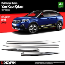 S-dizayn Peugeot 3008 Krom Yan Kapı Çıtası 4 Prç. 2016-2023