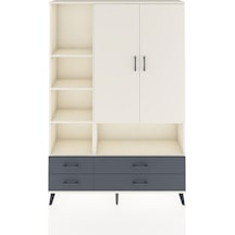 Arges Dolap 8 Raflı 4 Çekmeceli 2 Kapaklı 132x30x195 Aytaşı-aytaşı/antrasit Aytası/antrasıt