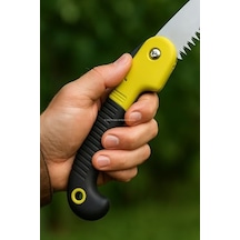 Katlanır Budama Testeresi, 18 Cm Paslanmaz Çelik Bıçak, 23 Cm Kaymaz Ergonomik Sap, Güvenlik Kilitli, Ağaç Dalı Kesim Ve Bahçe Kullanımı İçin Pratik El Testeresi