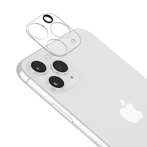 iPhone 11 Pro Kamera Lens Koruyucu 3D Cam Şeffaf Tam Kaplama