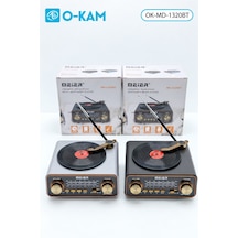 O-kam Ok-1320bt Bluetooth Plak Görünümlü Şarjlı Retro Radyo