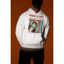 Sevbano Roronoa Zoro One Piece Baskılı Unisex Oversize Anime Karakter Hoo beyaz