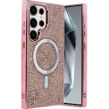 Samsung Uyumlu Galaxy S24 Ultra Helen Magsafe Kapak Pembe