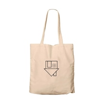 The Neighbourhood Logo Krem Fermuarlı Bez Çanta Gabardin